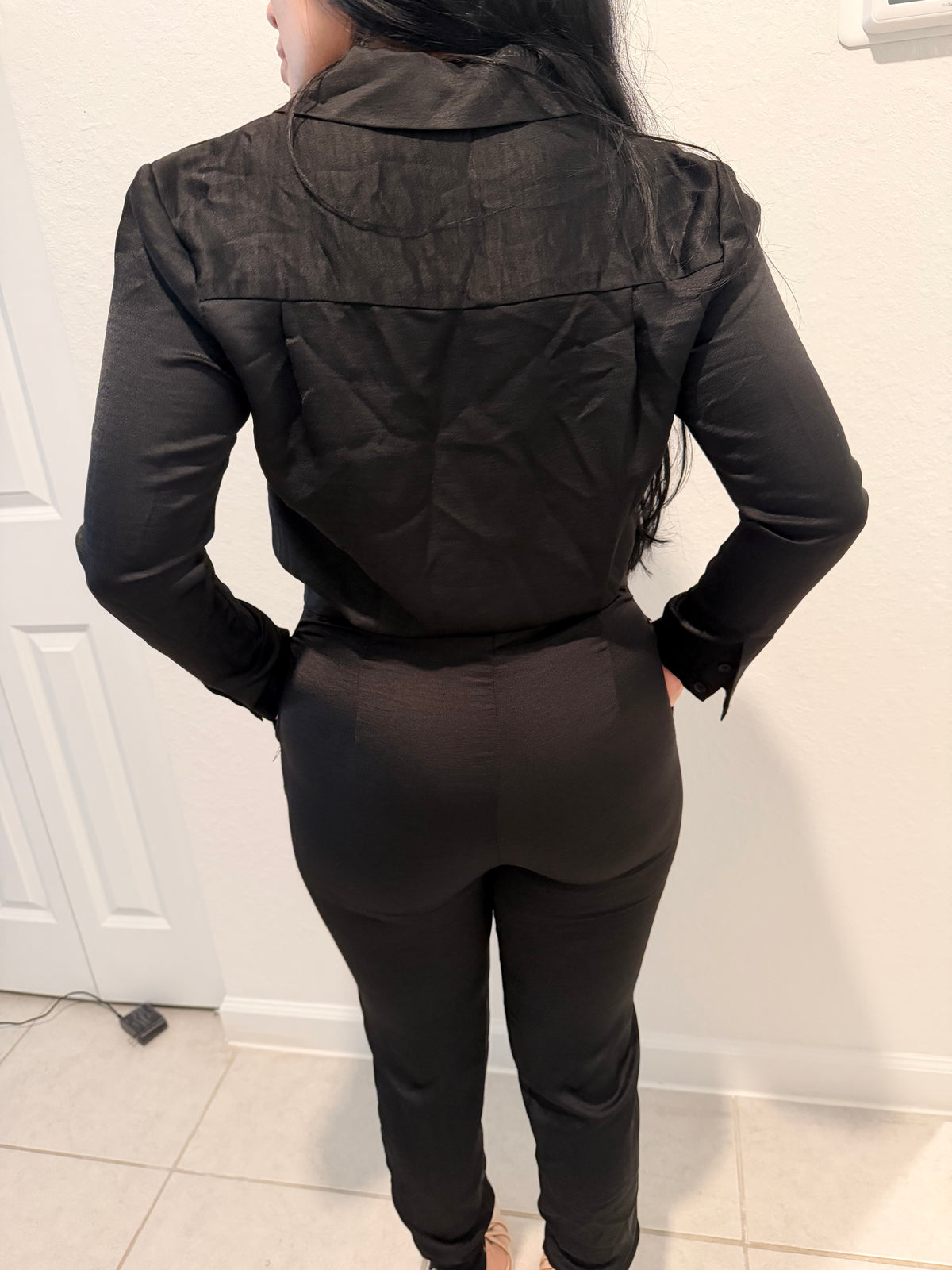 Black Jumpsuit satin
